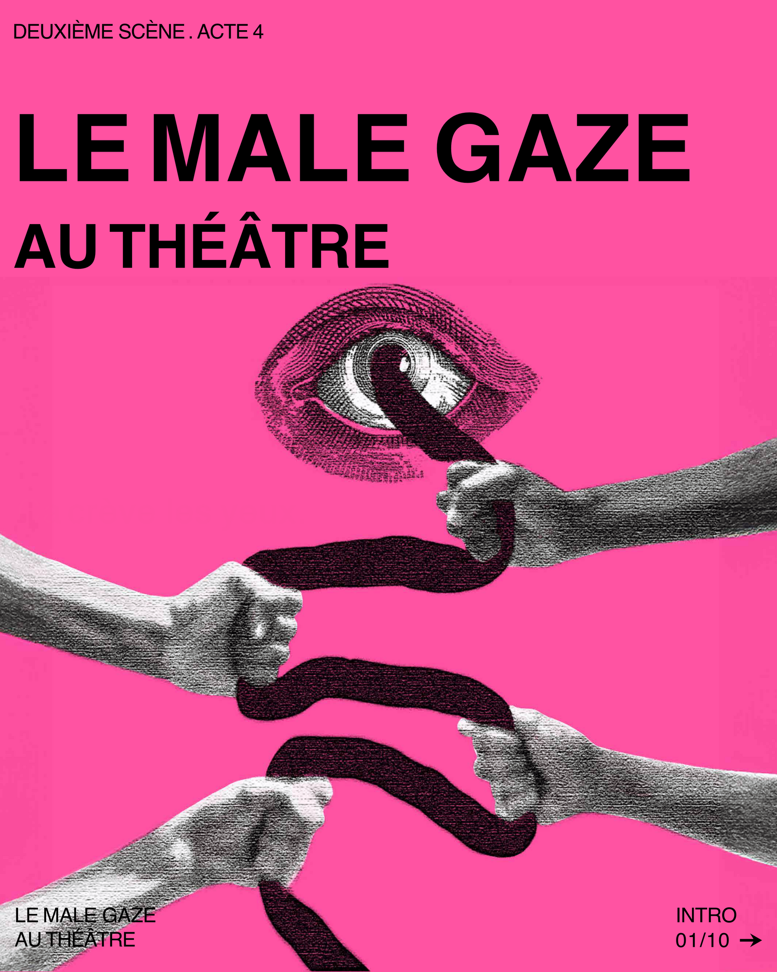 Le male gaze au théâtre. Illustration : Lucie Grégoire